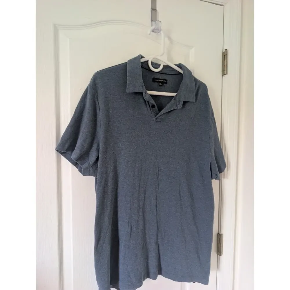 Banana Republic Mens Navy Blue Polo Shirt 100% Cotton Size X Large